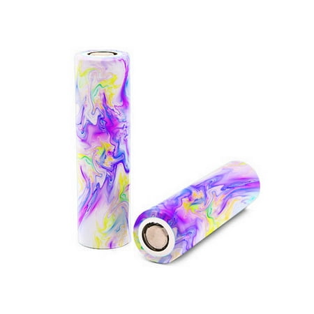 Purple Marble Swirl Pastel Glass Battery Wrap Skin for your 18650 Vape Batteries