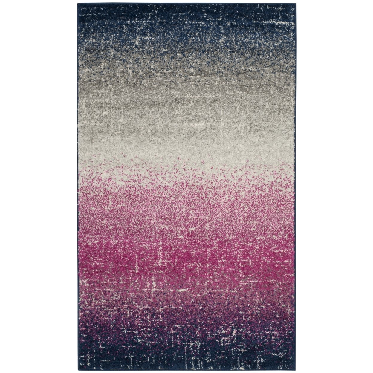 SAFAVIEH Madison Jadyn Abstract Area Rug, Fuchsia/Navy, 4' x 6'