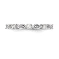 thumbnail image 4 of Solid 14K White Gold Diamond Wedding Band Ring Size 8 (.257 cttw.), 4 of 8