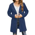 thumbnail image 2 of Women's Hooded Jacket Lightweight Zip Up Long Sleeve Drawstring Fall Coat Casual Lightweight Outerwear with Pockets Ladies Clothes, 2 of 7