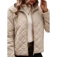 thumbnail image 3 of Women Winter Quilted Jackets Long Sleeve -Puffer Jacket Outerwear Coats with Pockets Color XL, 3 of 8