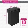 thumbnail image 7 of PayLessHere 13 Gallon 50 L Trash Can with Lid Plastic Kitchen Trash Bin Automatic Touch Free Motion Sensor Trash Can (1, Black), 7 of 7