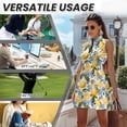 thumbnail image 6 of Uorisanigo Lemon Matching Couple Outfits Men Zipper Shirt Short Sleeve Dry Fit Performance Casual Print Collared Tops and Golf Clothes for Women with Built in Shorts and Pockets, 6 of 8