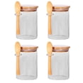 thumbnail image 4 of Tarro de vidrio para almacenar alimentos, recipiente redondo hermético con tapa. 4 piezas, 4 of 9