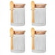 thumbnail image 4 of Recipiente de vidrio para almacenar alimentos con tapa de cuchara de bambú, redondo, de vidrio transparente 4 piezas, 4 of 9