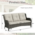 thumbnail image 6 of Meetleisure 1 piece 72.83'' Wide 3-Seat Outdoor Wicker Patio Sofa with Cushions,Beige, 6 of 10