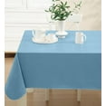 thumbnail image 3 of Newbridge Blue Basketweave 60 x 84 inch Rectangle Solid Vinyl Flannel Backed Dining Tablecloth, 3 of 9