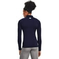 thumbnail image 2 of Under Armour Womens ColdGear Authentics Mock Neck Midnight Navy 410/White XX-Large, 2 of 7