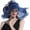 Navy, variant on Women Hats Organza Butterfly Decoration Wide Brim Occasion Event Derby Church Dress Sun Hat