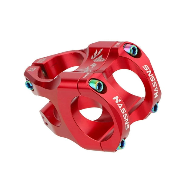 Potence de Vélo 31.8mm/35mm, Poignée Courte de Remplacement 28.6mm pour Vélos de Route MTB, Rouge