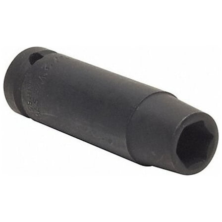 1/2 in Drive Impact Socket 12 mm Size 6 pt Deep Depth, Black Oxide