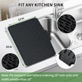 thumbnail image 2 of Silicone Dish Drying Mat for Kitchen Counter with Built-in Drain, Easy Clean Pad for Countertop Protection, Non-Slip Drain Pad , Multiple Use (Black, 16" x 13"), 2 of 7