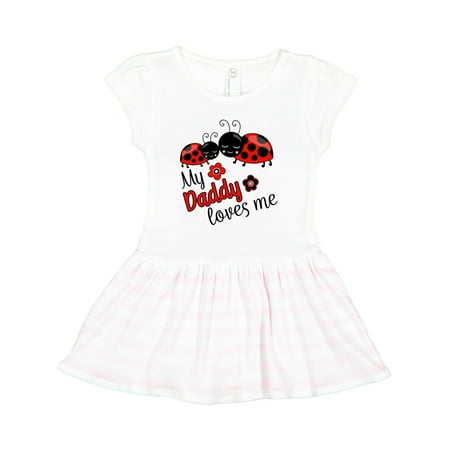 

Inktastic My Daddy Loves Me with Cute Ladybugs Gift Toddler Girl Dress