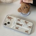 thumbnail image 5 of Cute 3D Plush Bear Magnetic Holder For Magsafe Wireless Charge Phone Case For iphone 15 14 12 13 11 Pro Max Bowknot Soft Cover, 5 of 6