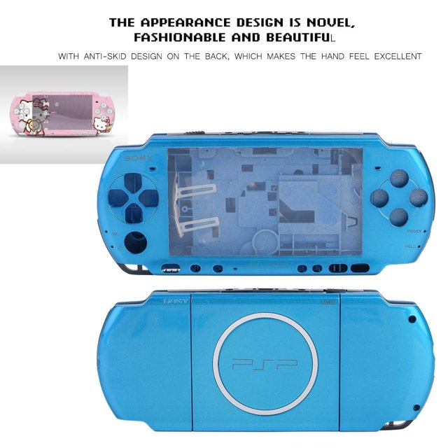 Carcasa para PSP 3000, Reemplazo de Funda Protectora para Consola de Juegos de Mano, Cubierta para PSP 3000, Estuche Duradero para Consola de Juegos 3000(Azul) Ecomeon no