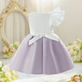 thumbnail image 3 of RUTAYY Children Girls Dress Shiny Fabric Bow Vest Skirt with Zipper Color Block Party Daily Wear Chic Holiday Dresses, 3 of 8