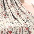 thumbnail image 3 of Baseball Heart Pattern Blanket,Comfortable Soft Lamb Wool Throw Blanket,All Season,Warm Lightweight Blankets for Sofa Bed Couch Living Room Chair,60"x80", 3 of 4