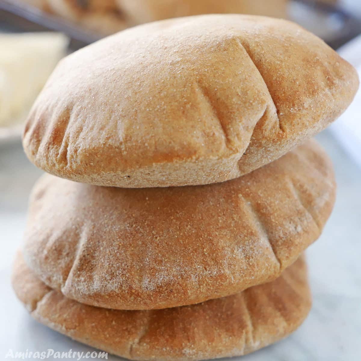 Pita Bread - Whole Wheat - 12" loaves -10 Bags - 6 loaves per bag (SHIPS ON FRIDAYS)