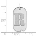 thumbnail image 2 of 14k White Gold Rhodium Polished Finish Block Letter R Initial Dog Tag Charm Pendant, 2 of 2
