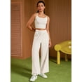 thumbnail image 7 of DARING DIVA Women's Yoga Set Camisole and Wide Leg Pants S Light Khaki, 7 of 7