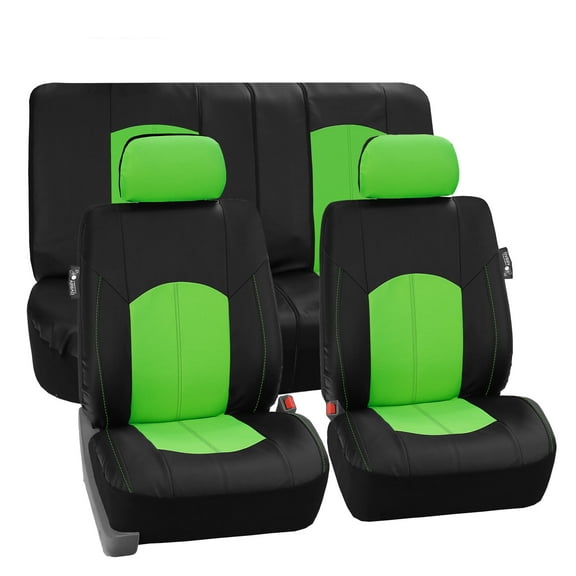 FH Group Universal Fit Perforated PU Leather Car Seat Covers for Auto Truck  Sedan SUV Van, Full Set - Green