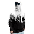 thumbnail image 2 of Men 3D Print Pullover Hoodies with Built-In Face Mask And Drip Design Featuring Streetwear Style For Casual Outings Skateboarding Concerts Black L, 2 of 5