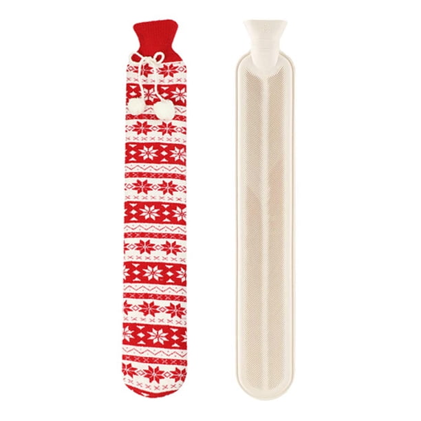 Botella de agua caliente de llenado de agua larga - juego de copos de nieve rojos largos Vhermosa 222309-1