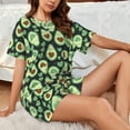 thumbnail image 4 of Vsdghe Avocado Heart Pattern Women's Pajama Set,Short Sleeve Sleepwear 2 Piece Pjs Lounge Sleepwear Sets-Medium, 4 of 6