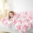 thumbnail image 5 of Feelyou Chic Pink Bowknot Bedding Comforter Set for Kids, Romantic Love Heart Twin Comforter Sets, Fashion Buffalo Plaid Reversible Bedding Set, Ultra Soft Bedroom Decor, 2 Pieces, 5 of 9