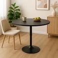 thumbnail image 4 of PRZL 31" Round Bar Table Height Adjustable 26"-35" Pub Table with Enlarged Base for Living Room Patio Bistro Café, Black, 4 of 17