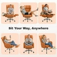 thumbnail image 5 of Primy Cross Legged Office Chair with Footrest & Convertible Armrests, 500LBS Capacity Home Desk Chair, Ergonomic Recliner with Lumbar Pillow, Criss Cross Design, Big and Tall Executive Chair, 5 of 8