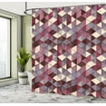 thumbnail image 4 of Ambesonne Geometric Shower Curtain, Abstract Retro Modern Art, 69"Wx84"L, Ruby Maroon, 4 of 4