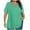 Green, variant on ZyeKqe Womens Plus Size Tops Short Sleeve Shirts Casual V Neck T Shirts Loose Fitted Tunic Tops Criss Cross Tees