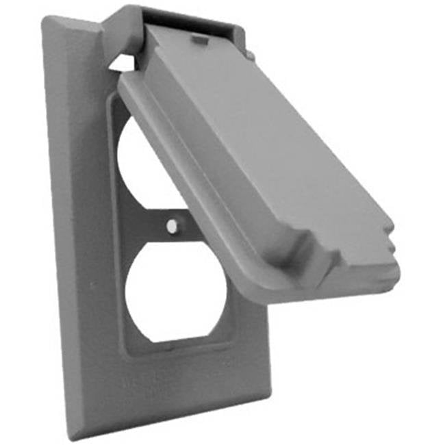 Hubbell Electrical 1CDV Vertical Duplex Gang Flip Snap Cover Gray