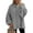 Grey, variant on Women's Winter Button Down Cardigan Sweaters Mock Neck Lantern Long Sleeve Chunky Knit Jacket Trendy Outerwear