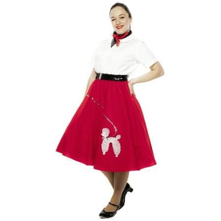 Sock Hop 50s Felt Poodle Skirt in Retro Colors - size Adult Medium/ Large