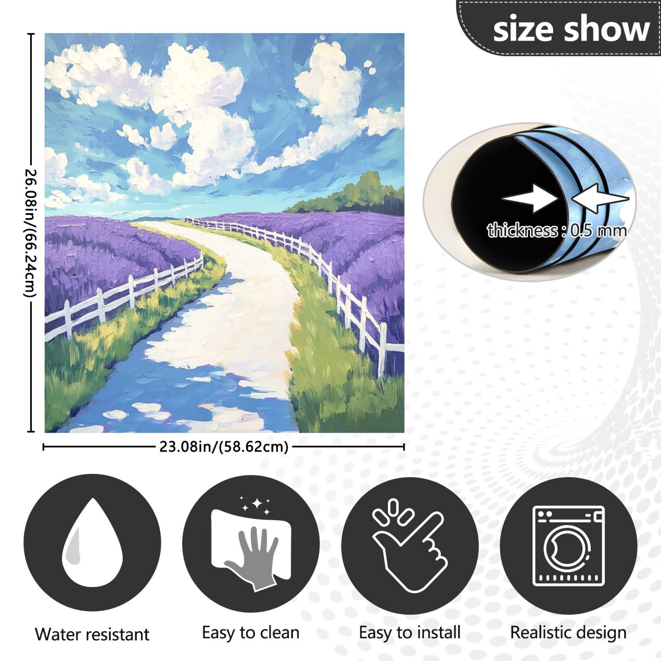 Dishwasher Magnetic Sticker 23x26 Inch Refrigerator Magnetic Sticker Washing Machine Magnetic Sticker Kitchen Panel Magnetic Sticker Home Decor Beautiful Purple Road