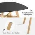 thumbnail image 3 of Modern Square MDF Top Dining Table Set for 2, Mid-Century Dining Table and Chairs Set for Kitchen, Dining Room, Office, Cafe, Restaurant (Black), 3 of 6
