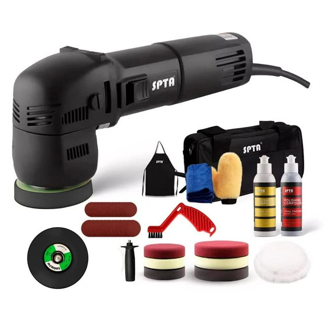 Pulidora orbital SPTA Mini de 10 mm/780 W de 3 pulgadas con accesorios