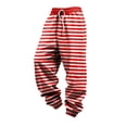 thumbnail image 3 of Elastic Waist Pants for Men Color Block Mardi Gras Printed Exercise Pants Comfy Relaxed Fit Joggers Sweatpants 05-Red XXL, 3 of 5