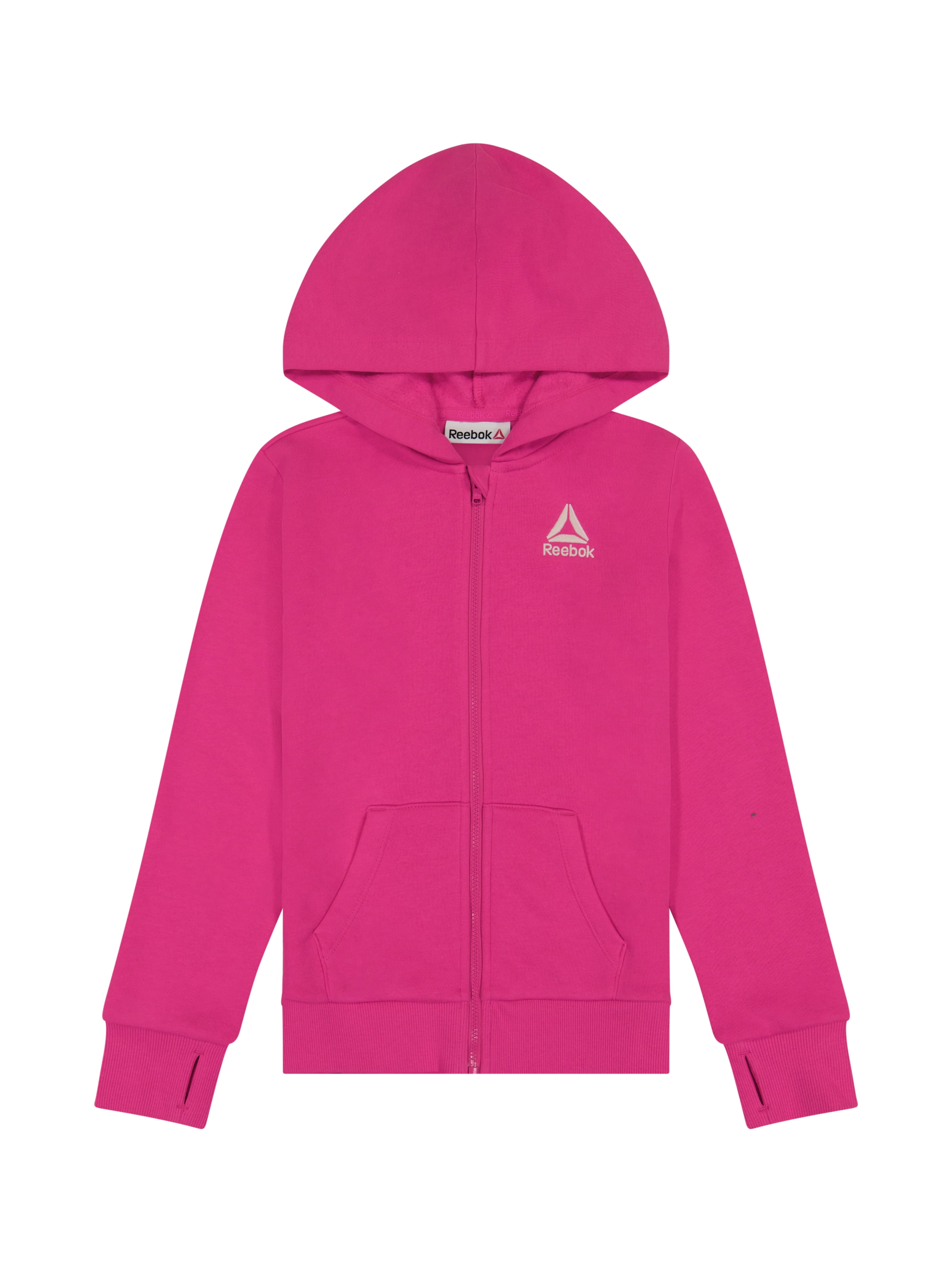 Reebok Girl’s Game Day Fleece Full Zip Hoodie, Sizes 4-18