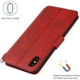 thumbnail image 4 of for iPhone Xs Max Wallet Case with Card Holder Slots,Kickstand Phone Cover Premium Leather Magnetic Closure Slim Flip Shockproof Wrist Strap Case for iPhone Xs Max 6.5",Wine Red, 4 of 14
