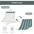thumbnail image 5 of SUNCREAT Hammocks Outdoor Double Hammock with Hardwood Spreader Bar, Cotton Rope Hammock with Polyester Pad, Blue&Green, 5 of 7
