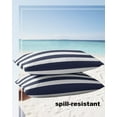 thumbnail image 6 of Outdoor Waterproof Throw Pillow Covers Set of 2 Classical Nautical Stripe Decorative Pillowcases Lumbar Outdoor Pillows Cushion Case 20x12 Inch Navy Blue Patio Pillows for Couch Sofa Bed Garden, 6 of 7