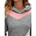 thumbnail image 3 of DYMADE Women Casual Soft Long Sleeve Colorblock Pullover Hoodies, 3 of 4