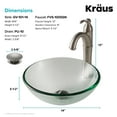 thumbnail image 6 of KRAUS 14-inch Clear Glass Bathroom Vessel Sink and Riviera? Faucet Combo Set with Pop-Up Drain, Satin Nickel Finish, 6 of 11