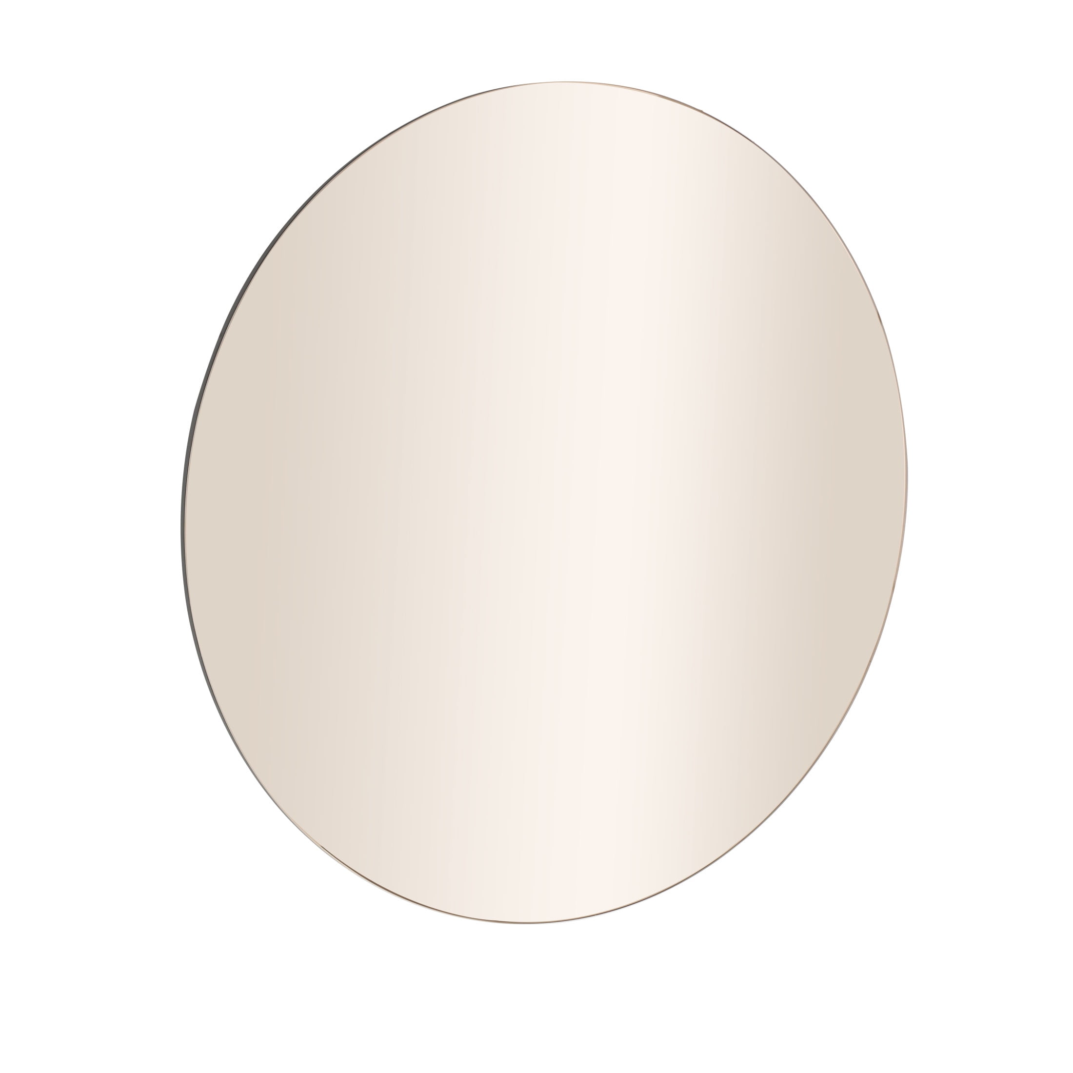 DecMode 32" x 32" Beige Round Tinted Wall Mirror