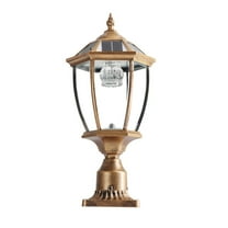 20" Solar Wall Light Outdoor Lantern, Vintage Gold LED Exterior Lighting Fixture with Elegant Glass, Outdoor Wall Light for Pathways, Patios, Yards (1-Pack)
