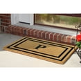 thumbnail image 3 of Heavy Duty Coir Door Mat Thin Double Picture Frame, Monogram P - Black 22" x 36", 3 of 5