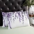 thumbnail image 4 of Purple Eucalyptus Leaves Throw Pillow Cover 24 x 36 Inch Decorative Pillow Cover Summer Leaf Watercolor Lumbar Pillowcase Seasonal Rectangle Cushion Case for Couch Sofa Bed Living Room, 4 of 7